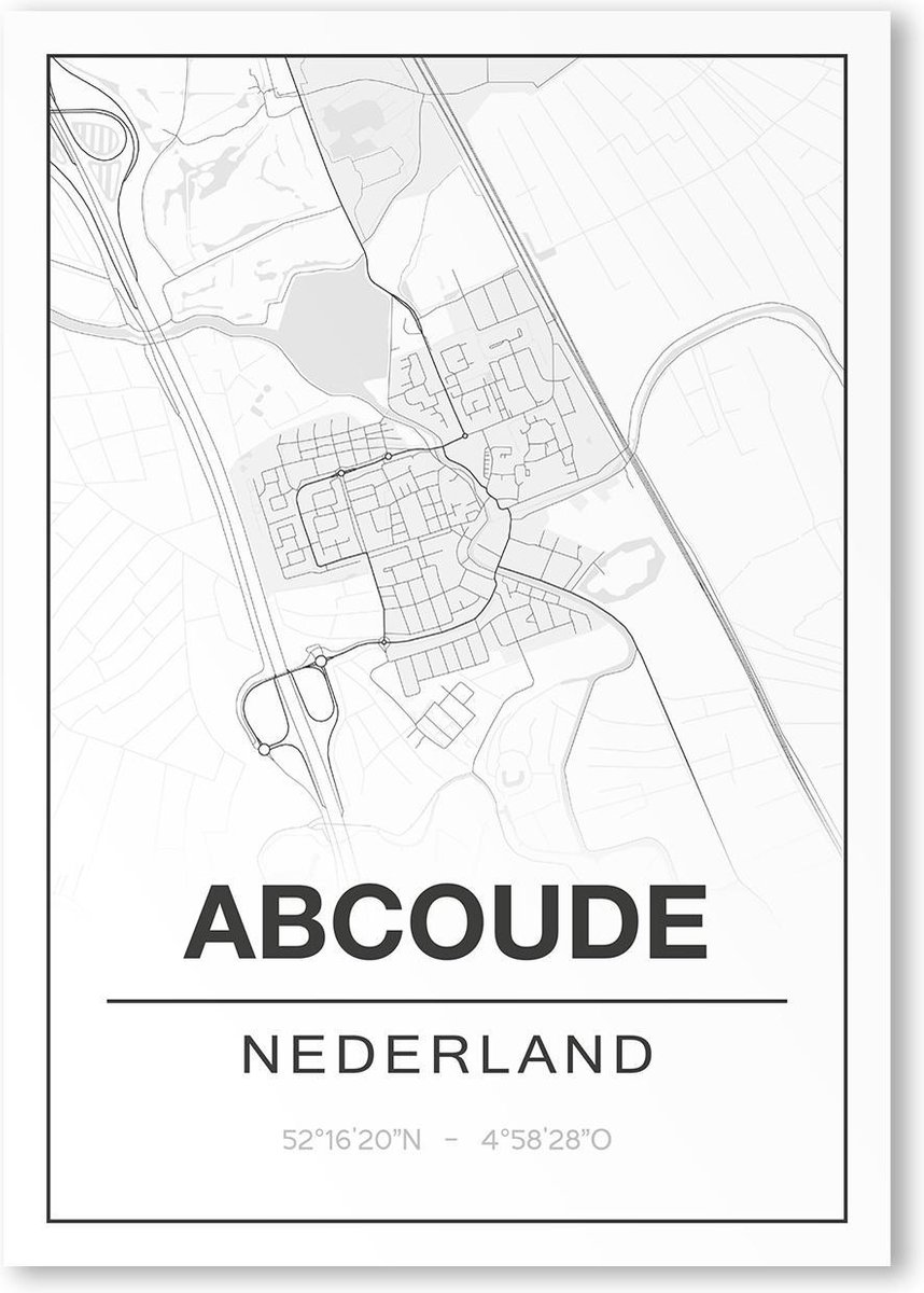Poster/plattegrond ABCOUDE - A4