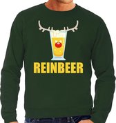 Grote maten foute kersttrui / sweater gewei met bierglas - Reinbeer - groen voor heren - Kersttruien / Kerst outfit 3XL (58)