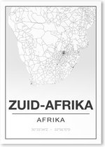 Poster/plattegrond ZUID-AFRIKA - A4