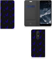 Nokia 5.1 (2018) Hoesje met Magneet Vlinder Patroon