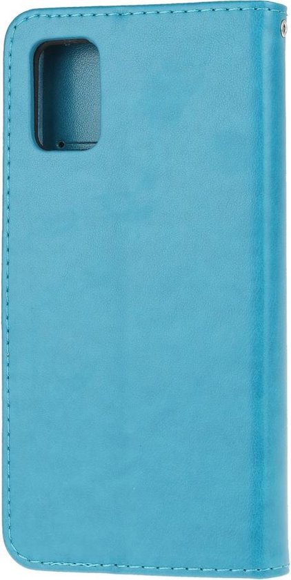 Bloemen & Vlinders Book Case - Geschikt voor Samsung Galaxy A71 Hoesje - Blauw