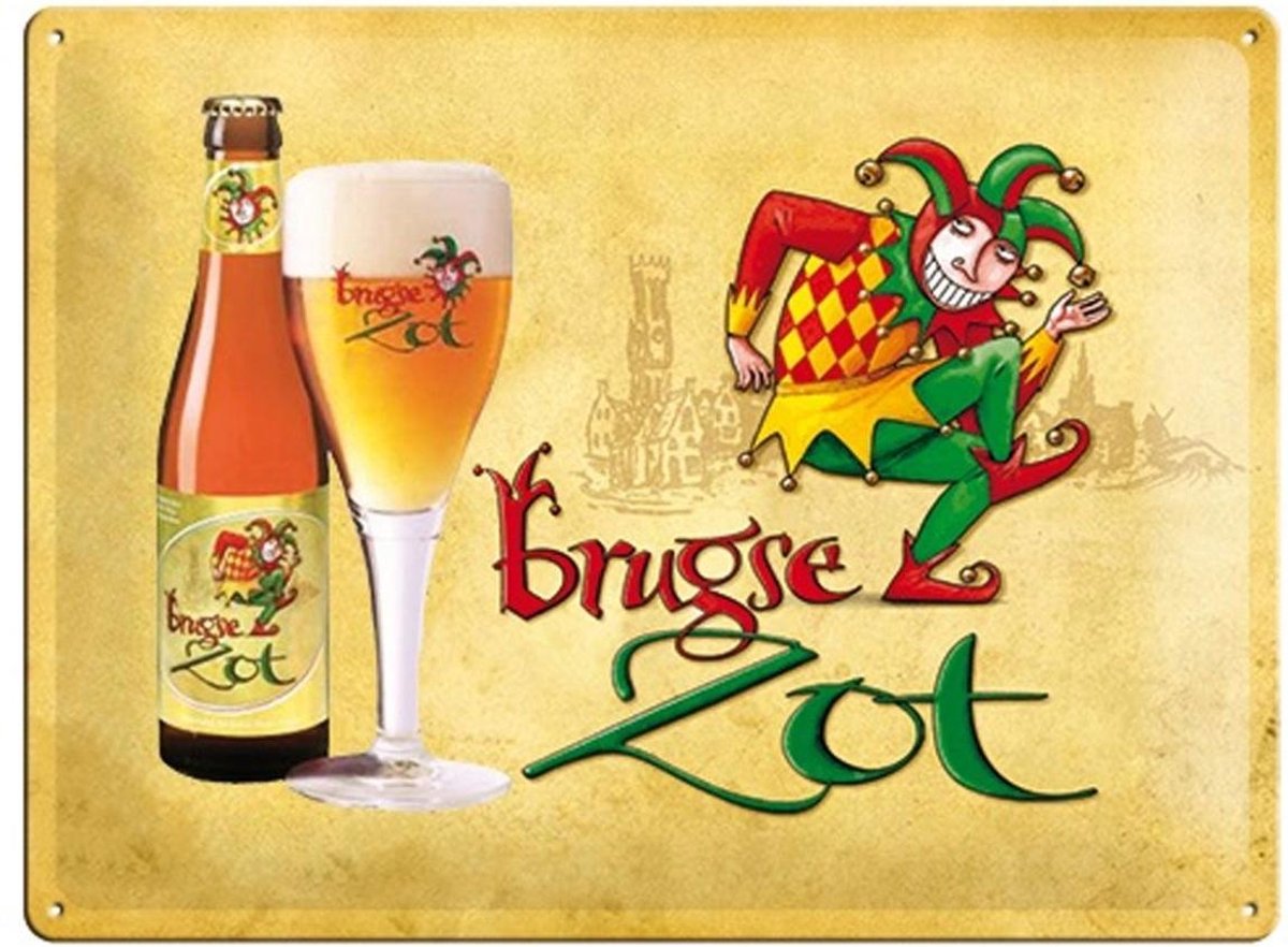 Sport Zot Belgisches Bier Emaille Schild 30 Cm X 40 Cm Brandneu
