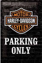 Harley davidson parking only Metalen wandplaat 20-30