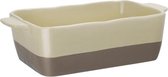 Olympia braadslede van keramiek crème en taupe | 9(h) x 32,5(b) x 17,6(d)cm