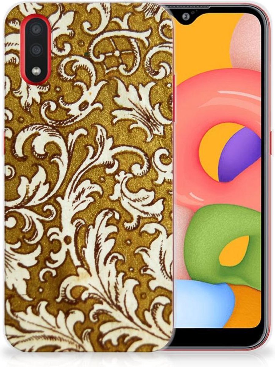 Siliconen Hoesje Samsung Galaxy A01 Barok Goud