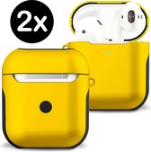 Hoes Voor Apple AirPods 1 Hoesje Case Hard Cover - Geel - 2 PACK