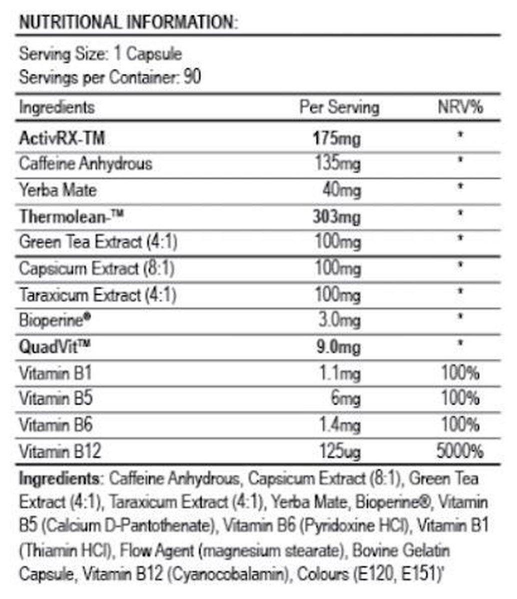 t6 firestorm extreme labs fat burner energie