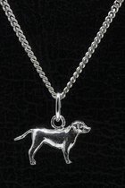 Zilveren Entlebucher sennenhond met staart ketting hanger - klein