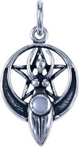 Zilveren Gaia ketting hanger - op pentagram