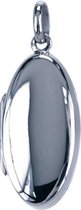 Zilveren Foto medaillon Ovaal glad 2 ketting hanger