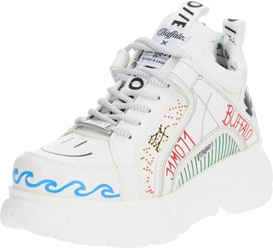 Buffalo sneakers hoog bufallo x j1mo71 by lisa \u0026 lena - graffiti style  Wit-36 | bol.com