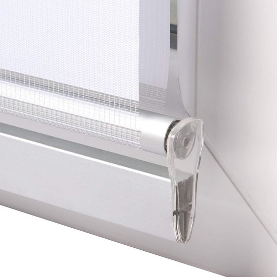 Store double enrouleur Sol Royal - montage sans perçage ni vis - SolDecor DK9 blanc 220x120cm