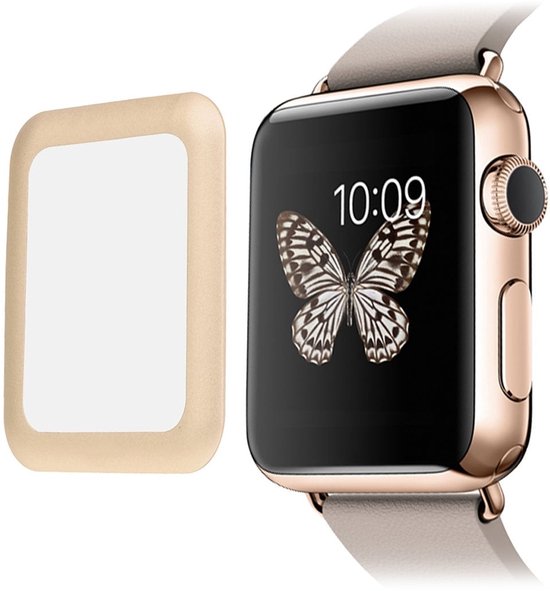 Protecteur d'écran en Tempered Glass 3D à couverture complète de 38 mm pour Apple Watch / iWatch 2 bord doré
