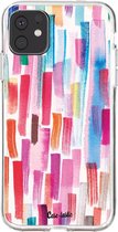 Casetastic Apple iPhone 11 Hoesje - Softcover Hoesje met Design - Colorful Strokes Print