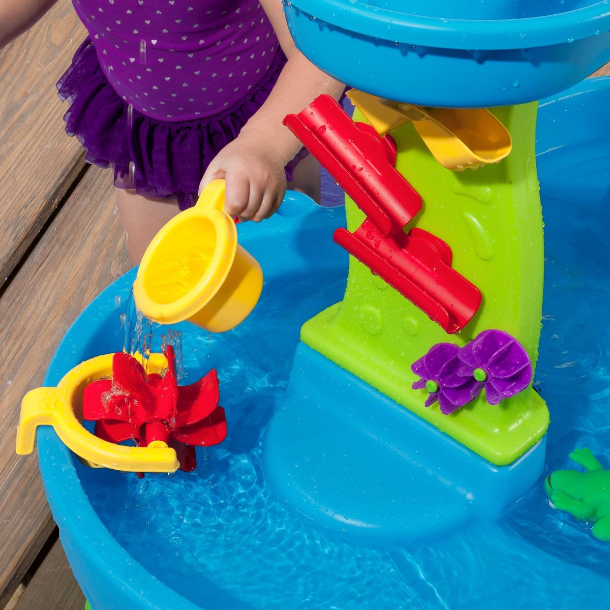 Step2 Rain Showers Splash Pond Watertafel - Met 13-delig accessoireset - Waterspeelgoed voor kind - Activiteitentafel met water voor de tuin / buiten — afbeelding 10