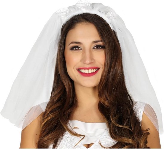 Habillez le voile de mariée accessoire avec des roses blanches pour les  dames -... | bol.com
