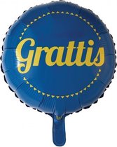 Wefiesta Folieballon Gefeliciteerd 45,5 Cm Blauw/geel