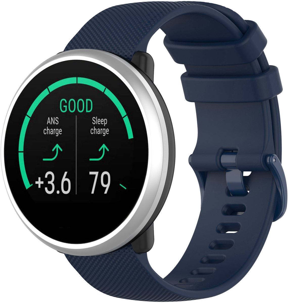 123watches sport gesp band - marineblauw - - Geschikt voor Polar Ignite / Ignite 2 / Ignite 3 / Pacer / Unite / Overige smartwatches met 20mm bandje