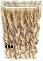 Clip in hair extensions 1 baan wavy blond - 18#