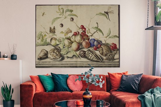 Nature morte - Peinture de Balthasar van der Ast 160x120 cm - Tirage photo sur Toile (Décoration murale salon / chambre) XXL / Groot format!