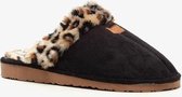 Thu!s dames pantoffels met luipaardprint - Zwart - Maat 37
