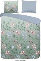 Luxe Zachte Dekbedovertrek Eenpersoons - 140x200/220cm - Inclusief 1 Kussensloop - 100% Versterkt Katoen - Tirsa Groen