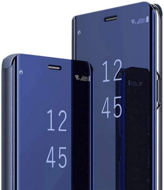 Spiegel Cover - Hoesje - Clear View Case Geschikt voor: Samsung Galaxy A52  - Blauw | bol