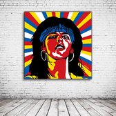 Pop Art Nena Acrylglas - 80 x 80 cm op Acrylaat glas + Inox Spacers / RVS afstandhouders - Popart Wanddecoratie