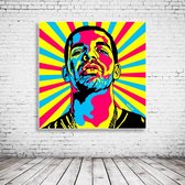 Pop Art Drake Acrylglas - 80 x 80 cm op Acrylaat glas + Inox Spacers / RVS afstandhouders - Popart Wanddecoratie