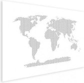 Wereldkaart Kruisjespatroon Zwart - Poster 120x80