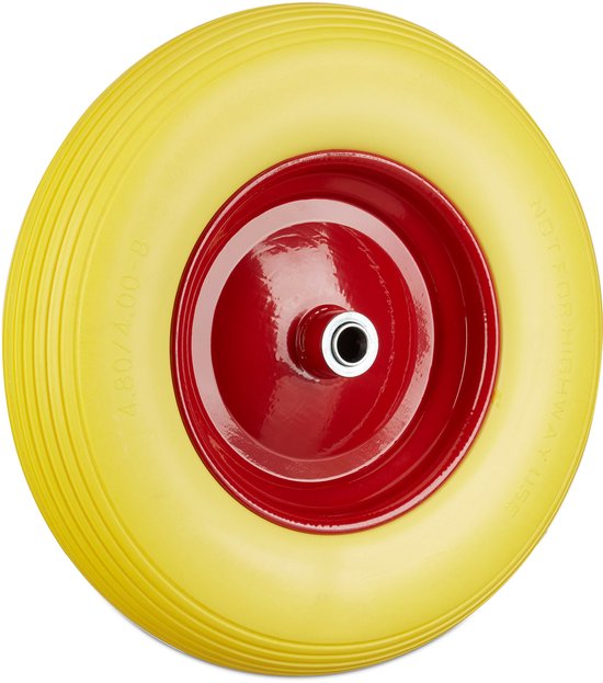 Relaxdays kruiwagenwiel 4.80 4.00-8 - rubberband - stalen velg - tot 100 kg - antilek - zwart-grijs van Relaxdays — afbeelding 4