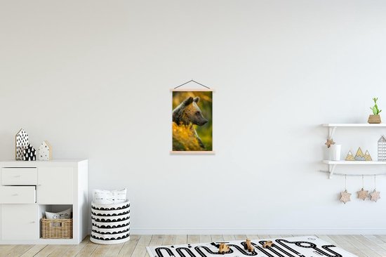 Gros plan d'un affiche textielposter ours brun lattes vierges 40x60 cm - Tirage photo sur plaque scolaire (décoration murale salon / chambre)