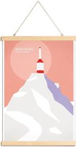 JUNIQE - Posterhanger Mont Blanc -30x45 /Grijs & Roze