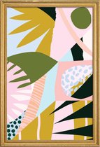 JUNIQE - Poster met houten lijst Untitled -20x30 /Geel & Groen