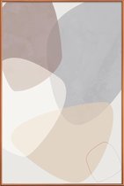 JUNIQE - Poster met kunststof lijst Graphic 192 -30x45 /Bruin & Grijs