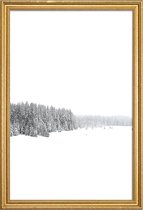 JUNIQE - Poster met houten lijst White White Winter 1/2 -30x45 /Grijs