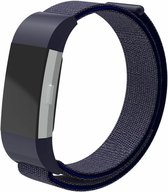 Nylon Smartwatch bandje - Geschikt voor Fitbit Charge 2 nylon bandje - blauw - Strap-it Horlogeband / Polsband / Armband