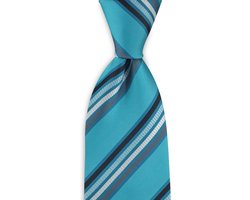 JB Collection - Stropdassen - stropdas London Connection - turquoise / grijs / marineblauw / wit