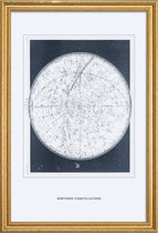 JUNIQE - Poster met houten lijst Northern Constellations II -13x18