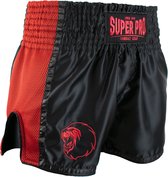 Super Pro Combat Gear Thai en Kickboksshort Brave Zwart/Rood Extra Extra Large