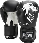 Gants de boxe Super Pro Combat Gear Talent (kick) Noir / Blanc 8oz