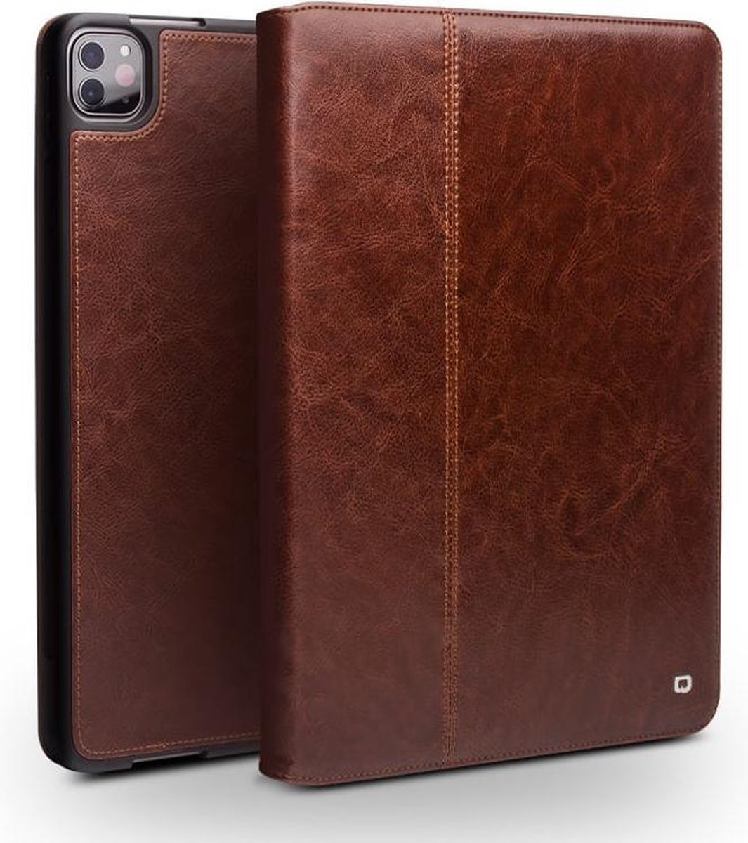 Qialino Leren Smart Case Hoes iPad Pro 12.9 inch 2022 / 2021 / 2020 Pencilhouder Bruin