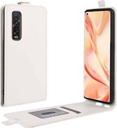 Voor OPPO Find X2 Pro R64 textuur enkele verticale flip lederen beschermhoes met kaartsleuven en fotolijst (wit)