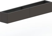 MySteel Gepoedercoat staal plantenbak Texas xxl 2400x300 Inclusief Bodemplaat - Kleur: RAL7016 (antraciet grijs) - Hoogte: 800mm