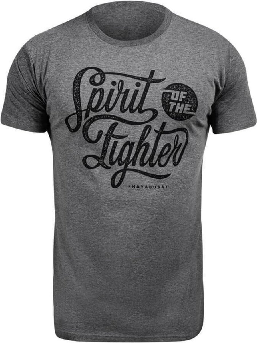 Hayabusa Spirit of the Fighter T Shirt Grijs Vechtsport Shirt maat M