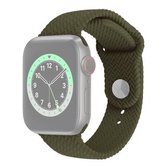 Geweven patroon siliconen horlogeband voor Apple Watch Series 6 & SE & 5 & 4 40 mm / 3 & 2 & 1 38 mm (donker olijfgroen)
