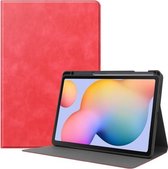 Voor Samsung Galaxy Tab S6 Lite P610 / P615 Koeienhuid Textuur TPU Tablet Horizontale Flip Leren Case met Houder & Slaap / Wekfunctie & Pen Slot (Rood)