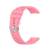 Voor Huawei Watch GT 2 42mm siliconen vervangende polsband horlogeband met zilveren gesp (roze)