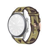 Voor Galaxy Watch 3 41 mm geweven nylon getextureerde band, maat: gratis maat 20 mm (geel)