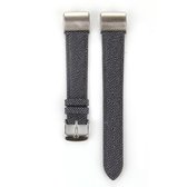 Voor Fitbit Charge 2 Cowboy Texture lederen vervangende band horlogeband (zwart)